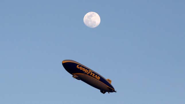 Image for article titled Traffic In New Jersey Stops For UFO Sighting, Which Was Actually The Goodyear Blimp