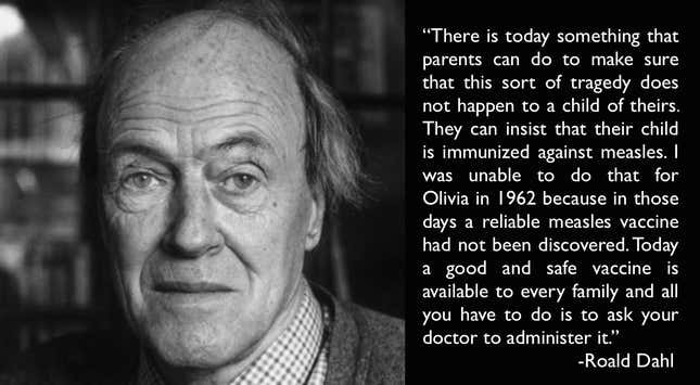 Imagen para el artículo titulado La desgarradora y poderosa carta de Roald Dahl sobre la importancia de las vacunas en 1988