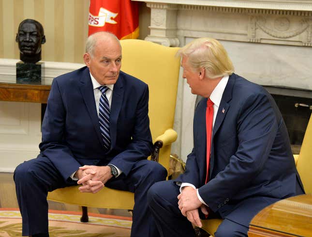 Image for article titled John Kelly Explains To Furious Trump That Gold Star Widow Cannot Be Demoted To Silver Star Widow