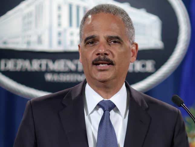 Image for article titled Eric Holder Announces Least Controversial Decision Of Tenure