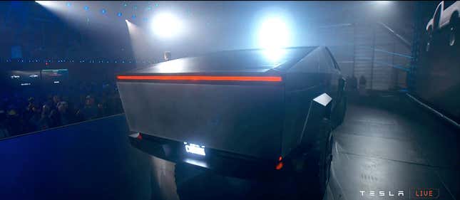 Image for article titled The Tesla Cybertruck Is A Brutal, Angular Beast With Unbelievable Specs