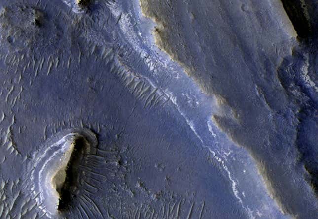 Una imagen del antiguo delta en Jezero, donde han detectado sílice hidratada.
Imagen: NASA