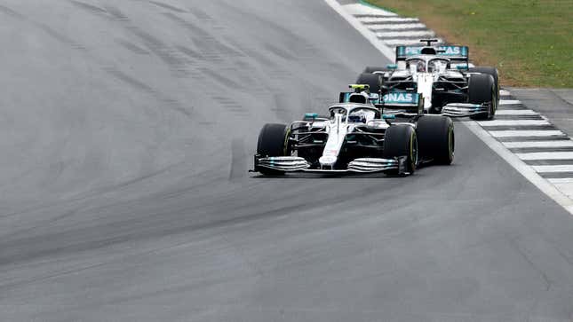 Image for article titled Lewis Hamilton Leads Mercedes 1-2 at British Grand Prix, Madness Ensues Behind