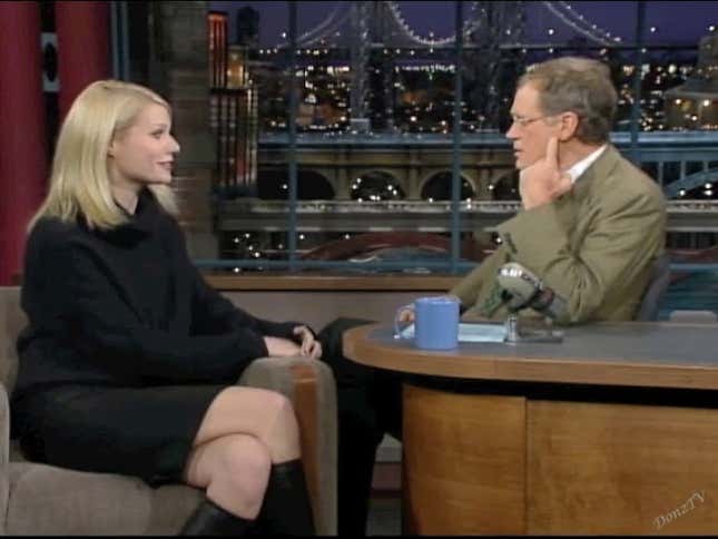 Here's Gwyneth Paltrow and David Letterman Casually Discussing Harvey Weinstein Coercing People in 1998