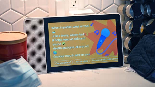 Image for article titled Google Assistant Now Resorting to Singing a Song to Get People to Wear Masks