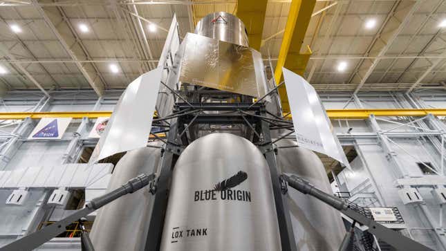 A mockup of Blue Origin’s lunar lander. 