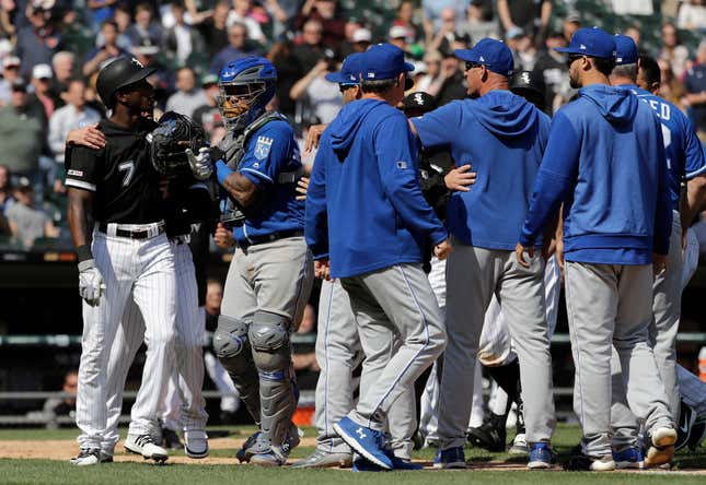 Image for article titled Benches Clear After Royals Plunk Tim Anderson On The Ass For Enjoying His Homer