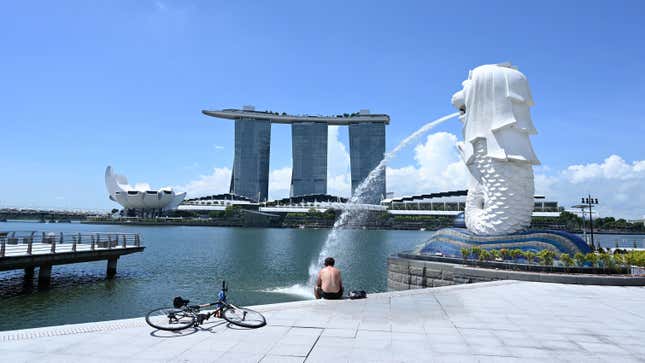 File photo of Merlion park in Singapore from May 15, 2020.