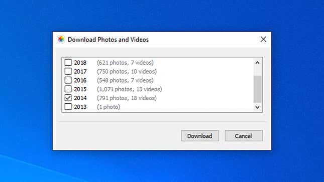 Downloading iCloud photos to Windows.