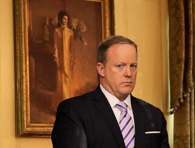Image for article titled Sean Spicer Quietly Puts Painting Back Over Unfinished Escape Tunnel