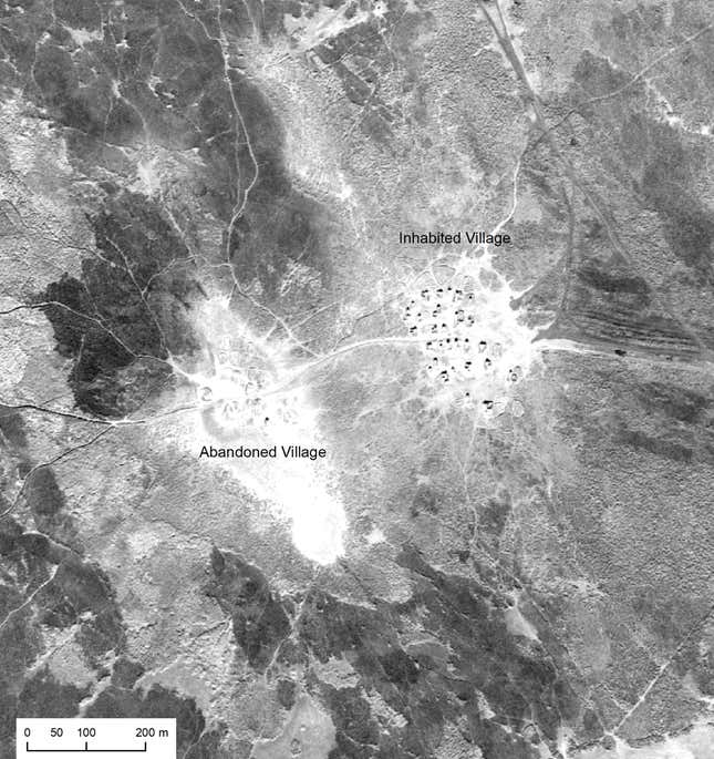The U2 images taken in southern Iraq show the layout, size, and environmental position of Marsh Arab communities in the late 1950s and early 1960s, many of which were wiped out after the construction of massive hydroelectric dams, and after the government of Saddam Hussein deliberately drained the marshes.