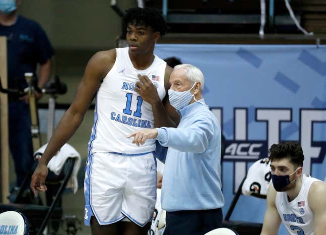Day’Ron Sharpe was among a group of UNC players who decided to celebrate a win by attending a large, maskless gathering.
