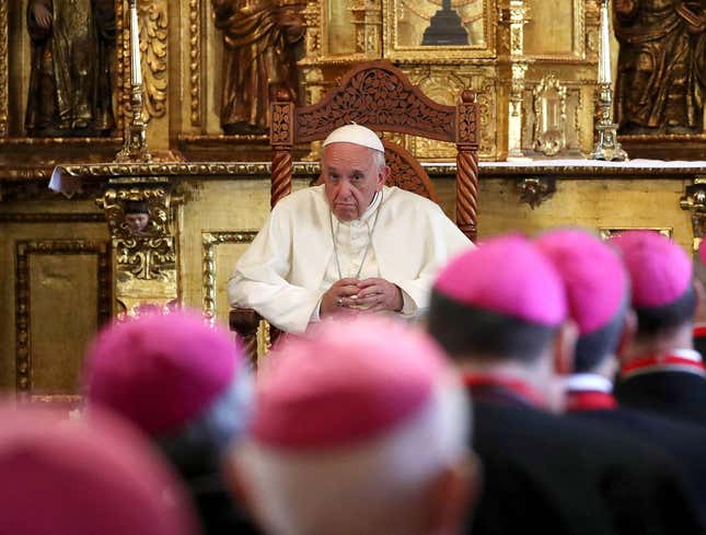 Image for article titled Pope Starting To Suspect Bishops Getting Huge Erections During Meeting On Child Sexual Abuse Might Be Pedophiles