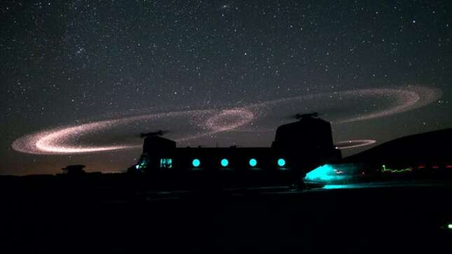 Efecto Kopp-Etchells: cuando los helicópteros brillan en la oscuridad