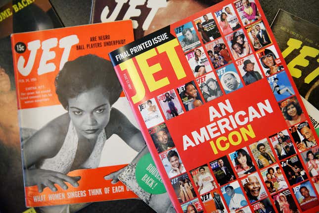 Images of Jet magazine’s first and final print editions