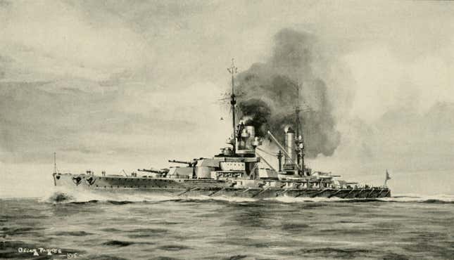 Illustration of SMS Konig during happier, above water days. 