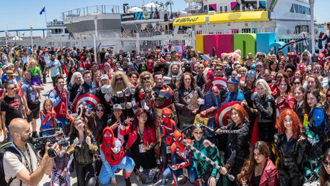 Attendees in cosplay are seen at the #IMDboat at San Diego Comic-Con 2019: Day Three at the IMDb Yacht on July 20, 2019 in San Diego, California.
