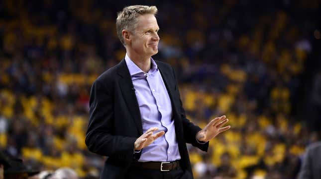 Image for article titled Steve Kerr Thinks Russell Westbrook&#39;s Media Grudge Is &quot;Dangerous&quot; For The NBA