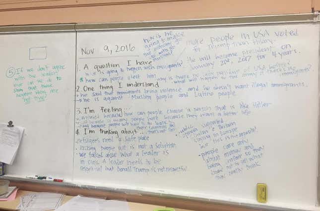 Photo via Jenny, a high school teacher in New York, NY whose students are all recent immigrants.