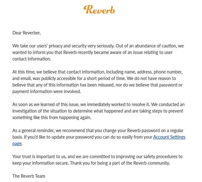 EtsyOwned Music Sales Site Reverb Hit With Data Breach