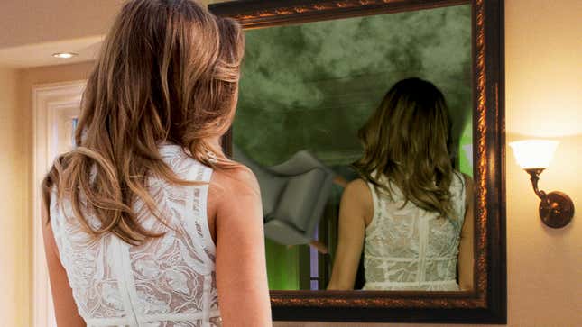 Image for article titled Melania Wishes Just Once She Could Look In Mirror Without Own Reflection Turning Away, Gust Of Wind Blowing Through Room, Doors Slamming Shut