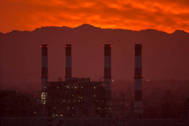 The gas-powered Valley Generating Station is seen in the San Fernando Valley on March 10, 2017 in Sun Valley, California.