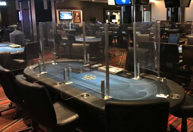 The Seminole Hard Rock Casino in Tampa, Fla., has reopened with Plexiglass barriers at poker tables.