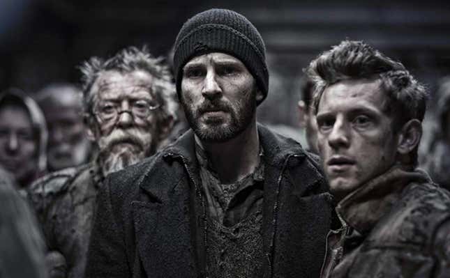 A still from the Snowpiercer movie, which is being adapted sans Chris Evans.