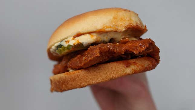 The Burger King Spicy Ch'King hand-breaded crispy chicken sandwich 