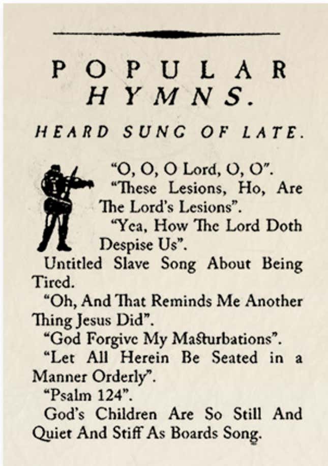 Image for article titled Historical Archives: Popular Hymns heard sung of late.