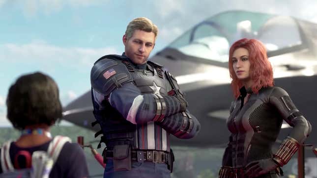 Kamala Khan meeting Captain America and Black Widow.