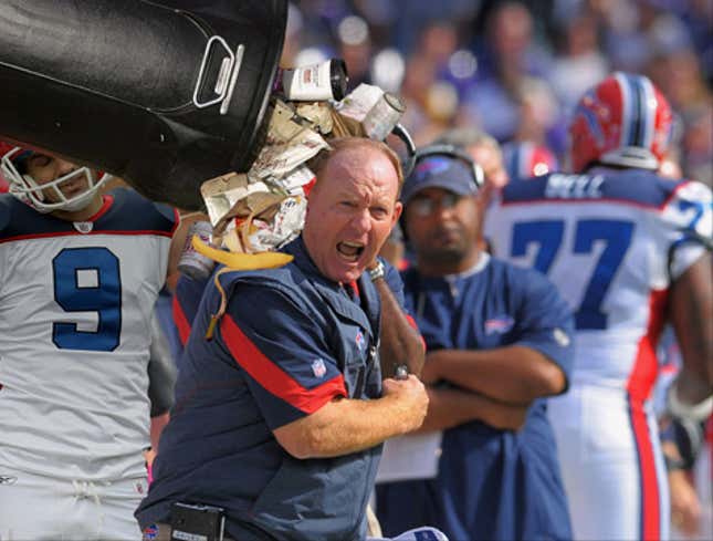Image for article titled Bills Celebrate 8th Straight Loss By Dumping Contents Of Garbage Can On Coach