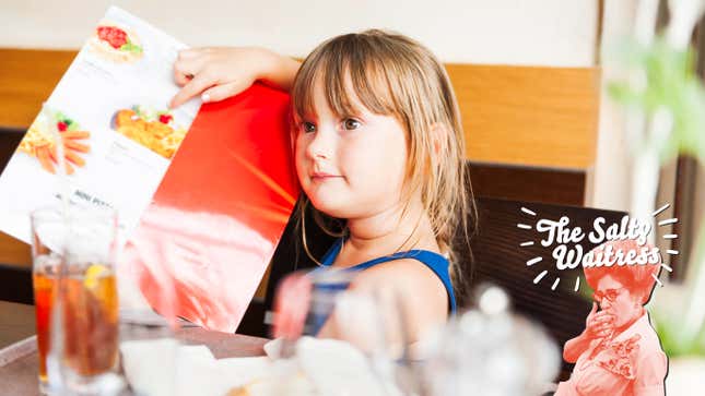 Image for article titled Ask The Salty Waitress: This kid looks too old for the kids’ menu
