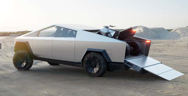 Image for article titled The Tesla Cybertruck Is A Brutal, Angular Beast With Unbelievable Specs