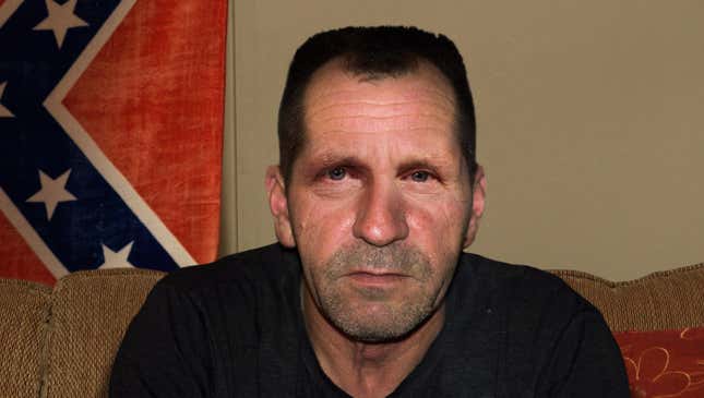 Image for article titled White Supremacist Living Fulfilling Racist Life Since Getting Kicked Offline