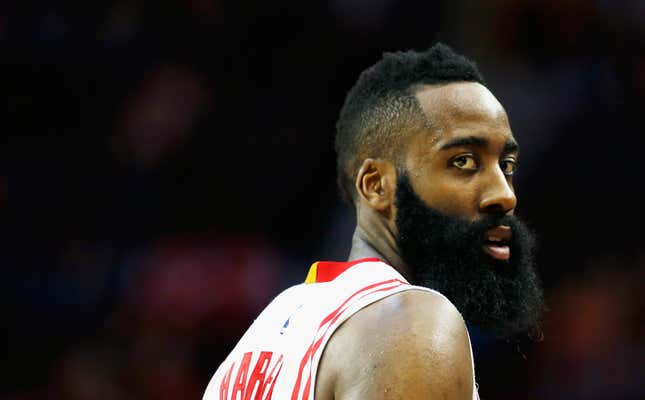 Image for article titled Twitter Erupts After James Harden Spotted in Blue Lives Matter Mask: &#39;Say It Ain&#39;t So&#39; [Updated]
