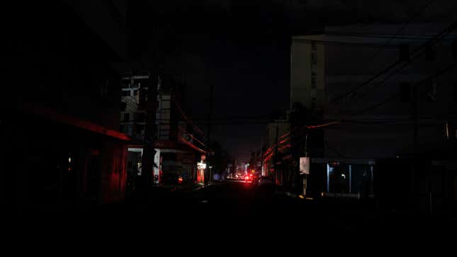 The blackout in San Juan after an earthquake knocked out power for Puerto Rico on Tuesday.