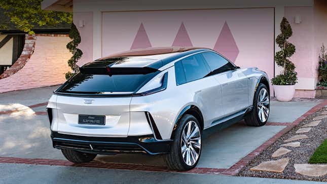 The Cadillac Lyriq concept, meant to be powered with Ultium batteries developed with LG.