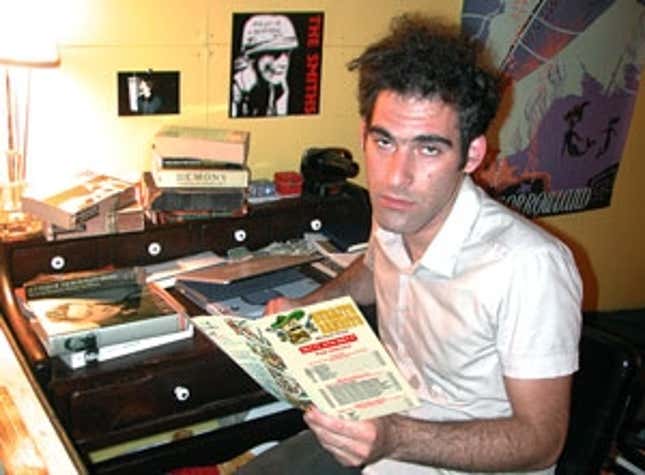 Jon Rosenblatt with the menu in question.