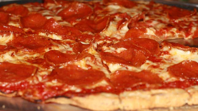Close-up of pepperoni pizza