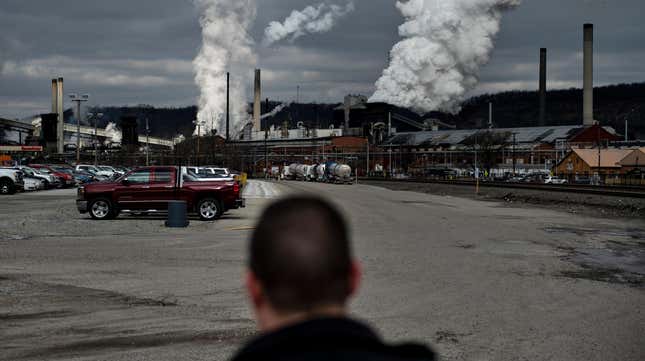 Don Furko, president of United Steel Workers Local 1557 union, stands outside the U.S. Steel Clairton Works on Jan. 21, 2020, in Clairton, Pennsylvania. 