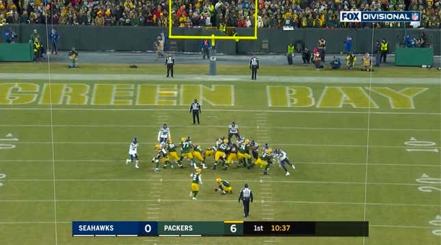 Fox’s previous score bar, as seen in a recent playoff broadcast