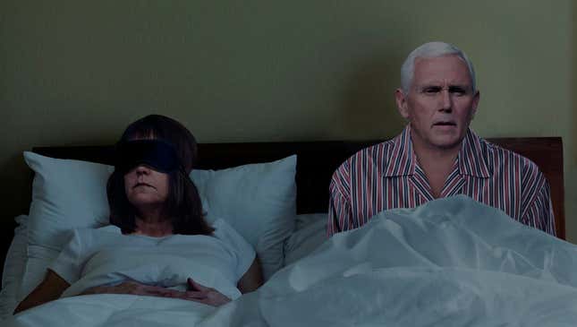 Image for article titled ‘Oh God, What Happened Last Night?’ Says Groggy Mike Pence After Waking Up In Same Bed As Wife