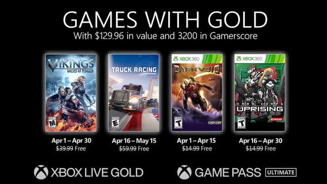 Image for article titled Here&#39;s April 2021&#39;s Xbox Live Games With Gold