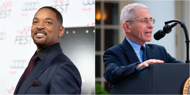 Image for article titled Will Smith and Dr. Anthony Fauci Discuss COVID-19&#39;s Prevalence in the Black Community