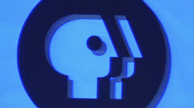  The PBS logo as displayed on a monitor during the PBS 2005 Television Critics Winter Press Tour on January 15, 2005 in Universal City, California.