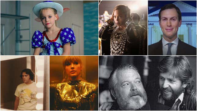 Clockwise from top left: Casting JonBenet; Homecoming, Dirty Money, They’ll Love Me When I’m Dead; Miss Americana; Jim &amp; Andy