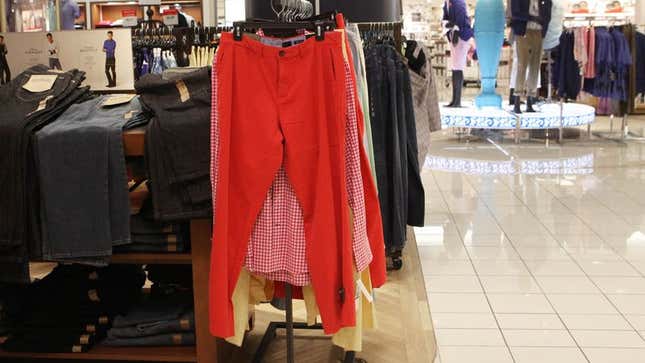 Image for article titled Man Purchasing Pair Of Red Pants Better Be Ready To Put Up Or Shut Up