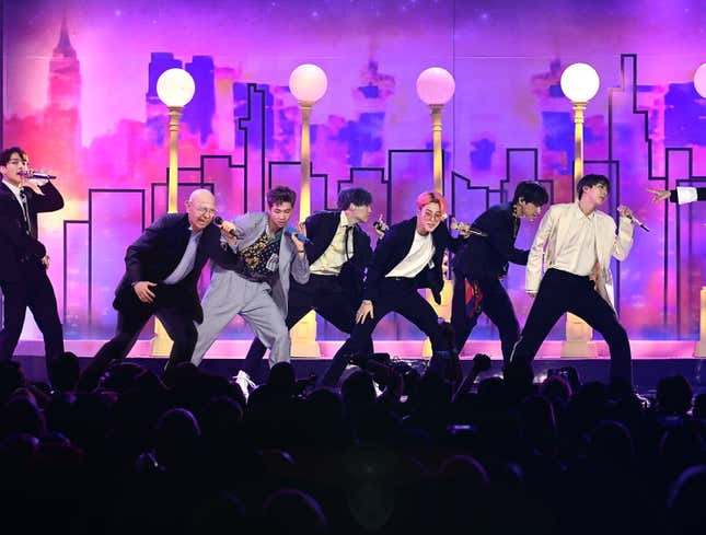 Image for article titled Korean Pop Group BTS Shakes Up Lineup By Adding Really Old Guy