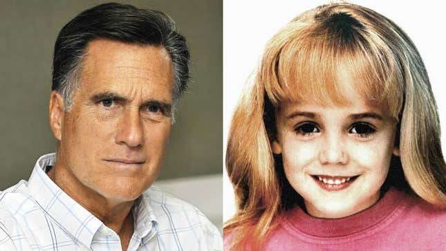 Image for article titled &#39;Romney Murdered JonBenét Ramsey,&#39; New Obama Campaign Ad Alleges